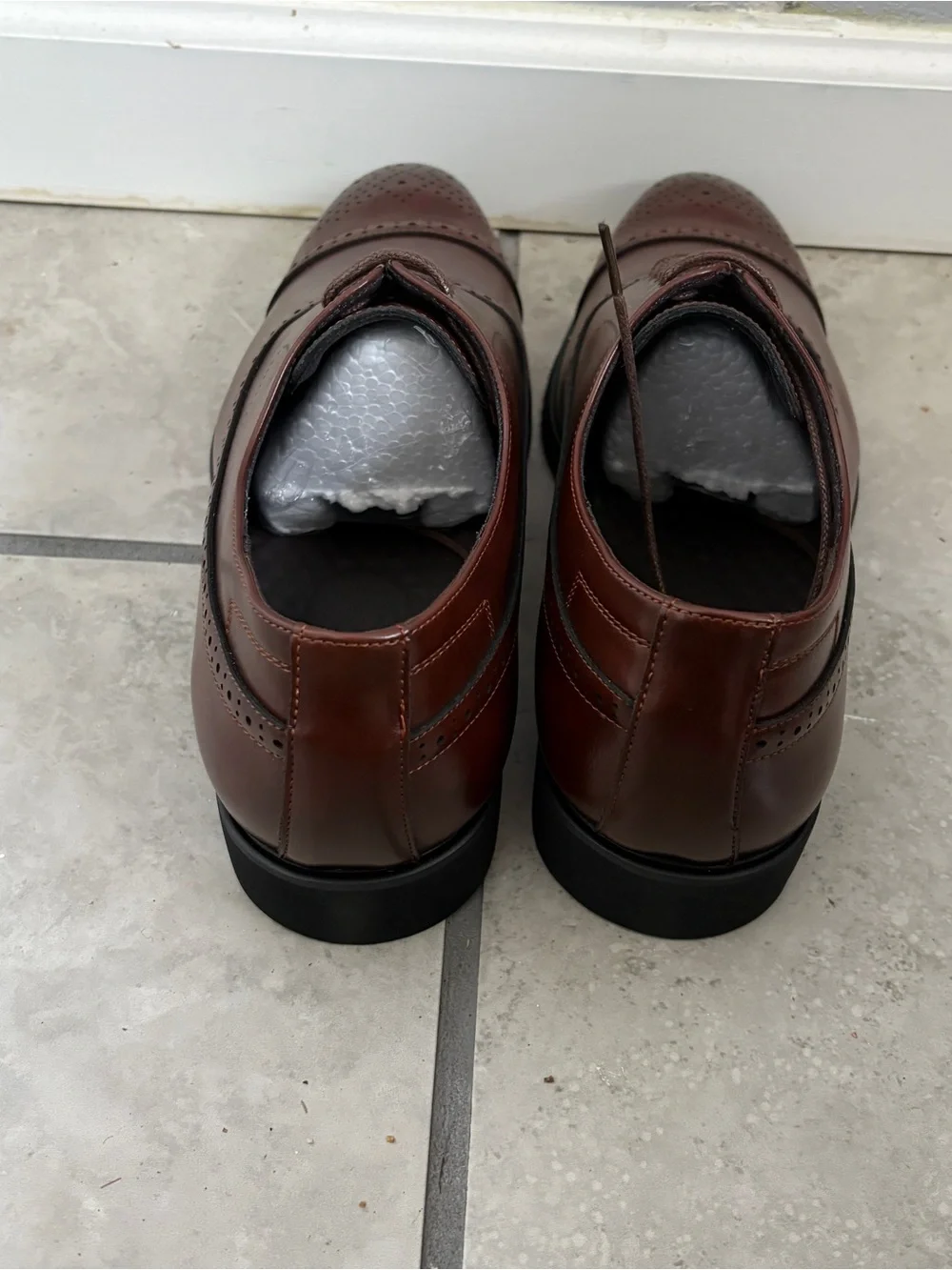 Men's Brown Leather Cap-Toe Oxford Dress Shoe size 46 (12-12.5 US)